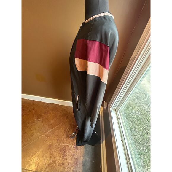 Palestinian Abaya Color Block Zipper Black GUC - Picture 5 of 6